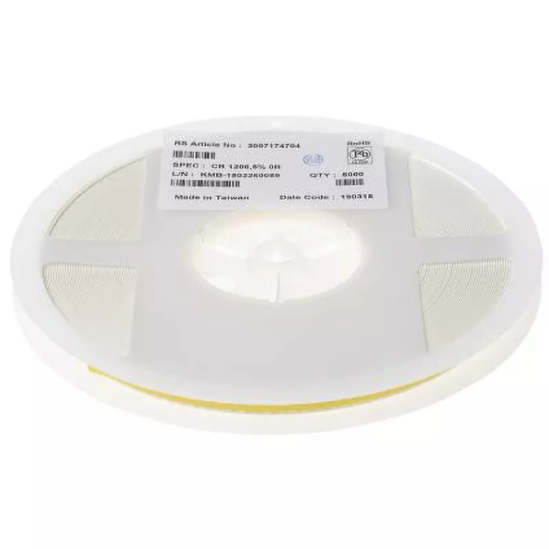 RS PRO Thick Film Surface Mount Resistor Solder Pad Termination Style 0.25 W Rated Power, 717-4704 (Pack of 5000)