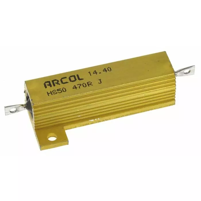 Arcol 470 Ω 50W Wire Wound Chassis Mount Resistor ±5%, HS50 470R J