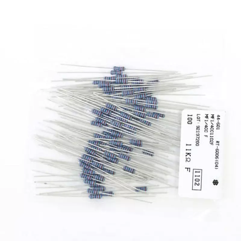 KOA Fixed Resistor 500 V Withstand Voltage 11 KΩ Nominal Resistance, MF1/4CC1102F (Pack of 100)