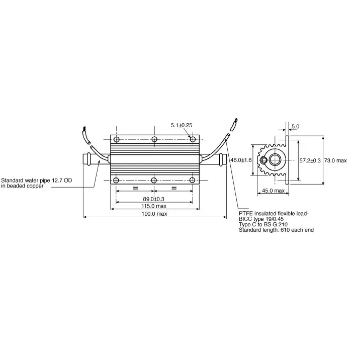 Arcol 680 Ω 600W Wire Wound Chassis Mount Resistor ±5%, HSW600 680R J