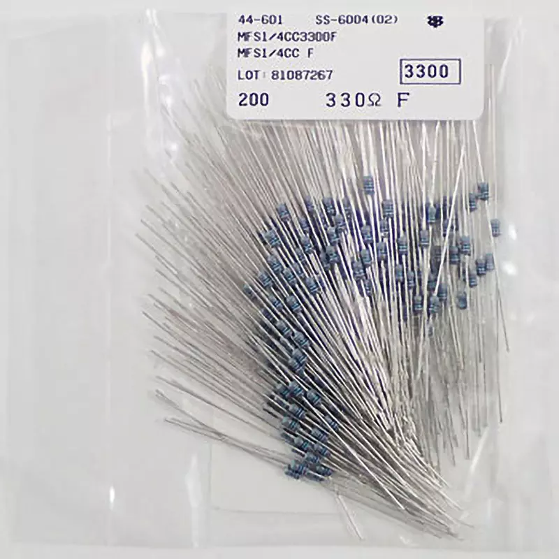 KOA Fixed Resistor 300 V Withstand Voltage 330 Ω Nominal Resistance, MFS1/4CC3300F (Pack of 200)