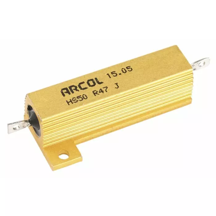Arcol 470 mΩ 50W Wire Wound Chassis Mount Resistor ±5%, HS50 R47 J