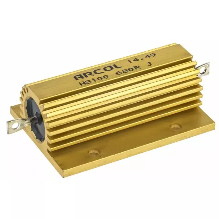 Arcol 680 Ω 100W Wire Wound Chassis Mount Resistor ±5%, HS100 680R J