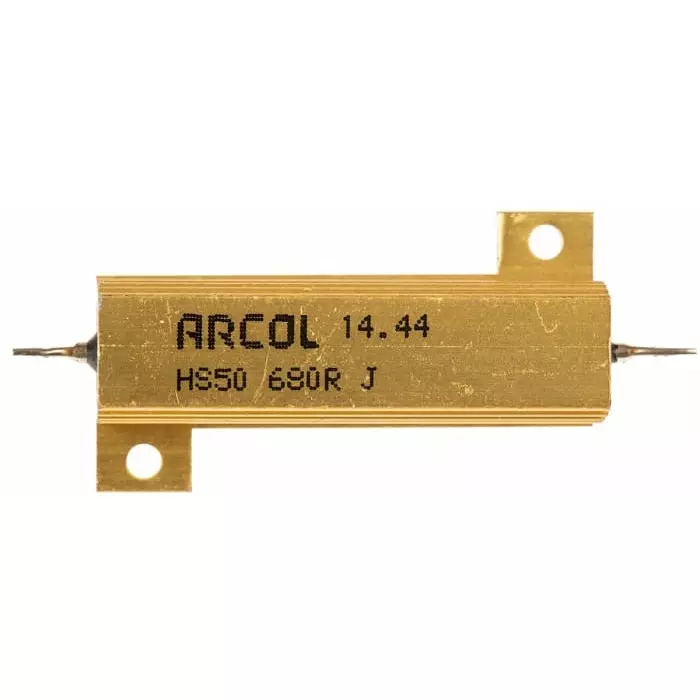 Arcol 680 Ω 50W Wire Wound Chassis Mount Resistor ±5%, HS50 680R J