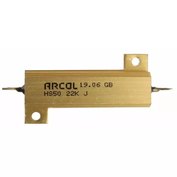 Arcol 22k Ω 50W Wire Wound Chassis Mount Resistor ±5%, HS50 22K J