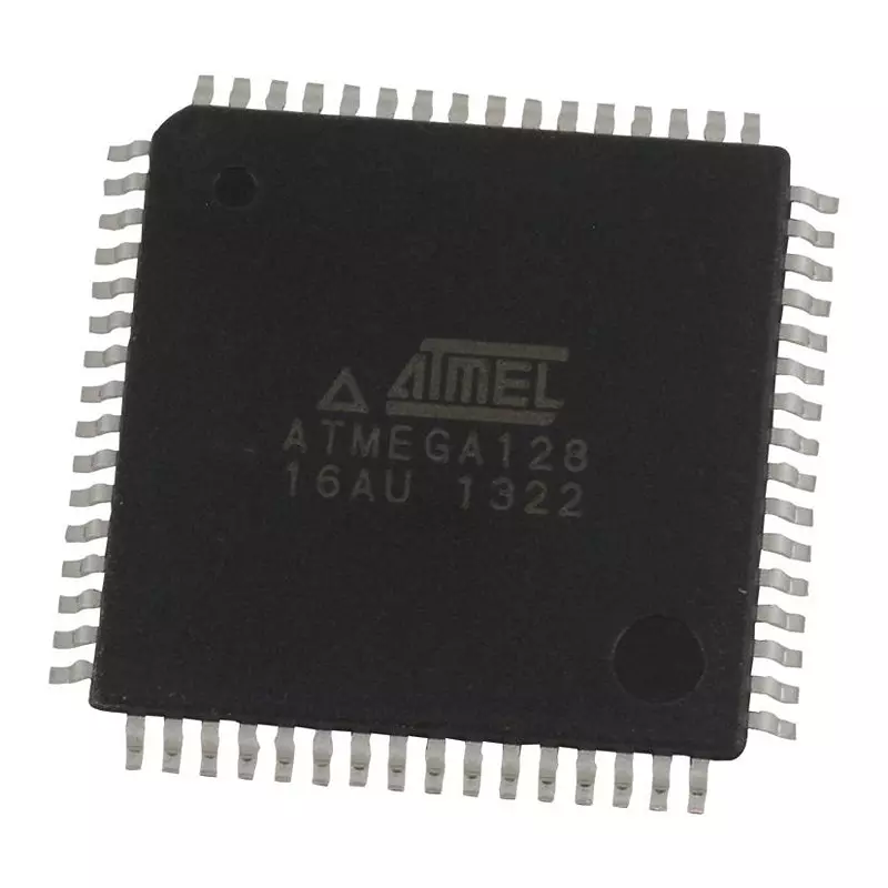 MICROCHIP 8-Bit Microcontroller MICROCONTROLLER 8 BIT, ATMEGA, 16MHZ, TQFP-64, ATMEGA128-16AUR.