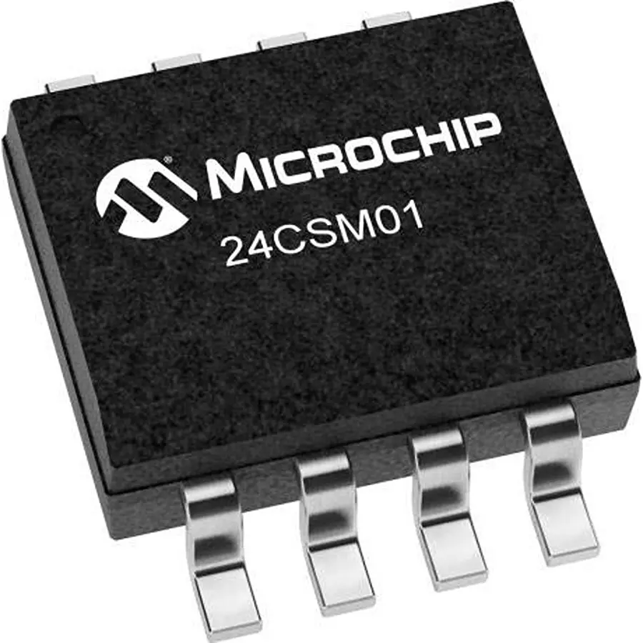 MICROCHIP EEPROM 1 Mbit Memory Size 1 MHz SMD/SMT Mount, 24CSM01-I/SN