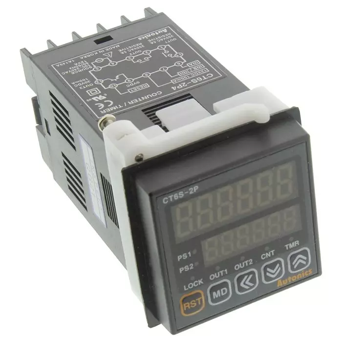 Autonics Counter/Timer, Prog, 6 Digit, 100-240Vac, CT6S-2P4
