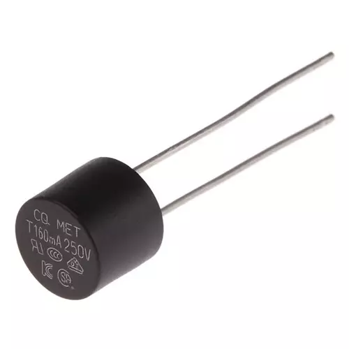 RS PRO Thermoplastic Non Resettable Fuse 160mA, 250 V, Load Orientation Radial, Model No 7675178