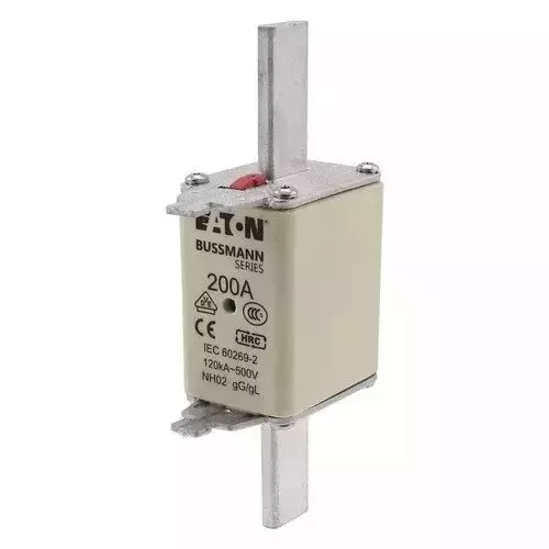 Eaton Low Voltage DIN Type Type NH Dual Indicator Fuse Link with 200 A Current and 500 V AC Voltage Rating, 200NHG0SB (Pack of 3)
