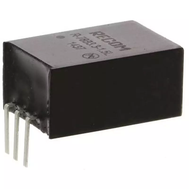 RECOM Switching Regulator 1500 mA Output Current 3.3(DC) Output Voltage 0.65(Max.) Power Consumption, R-78B3.3-1.5L (Pack of 42)
