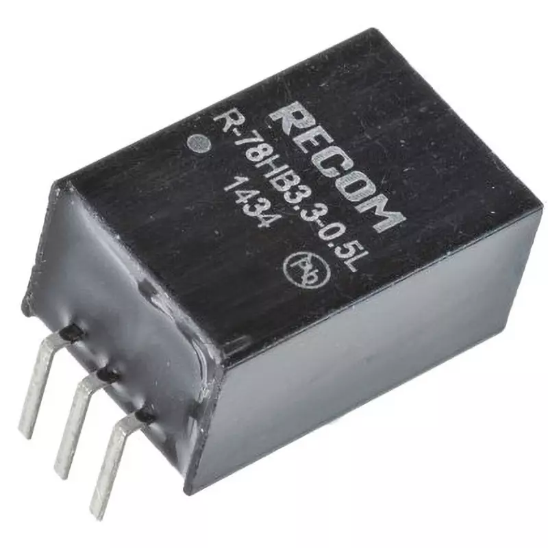 RECOM Switching Regulator 500 mA Output Current 3.3(DC) Output Voltage 0.65(Max.) Power Consumption, R-78HB3.3-0.5L (Pack of 42)