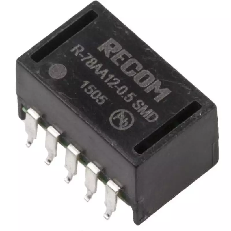 RECOM Switching Regulator 500 mA Output Current 12(DC) Output Voltage 0.4(Max.) Power Consumption, R-78AA12-0.5SMD