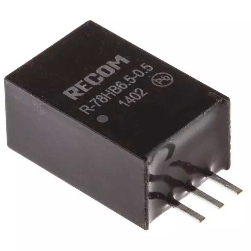 RECOM Switching Regulator 500 mA Output Current 6.5(DC) Output Voltage 0.65(Max.) Power Consumption, R-78HB6.5-0.5 (Pack of 42)