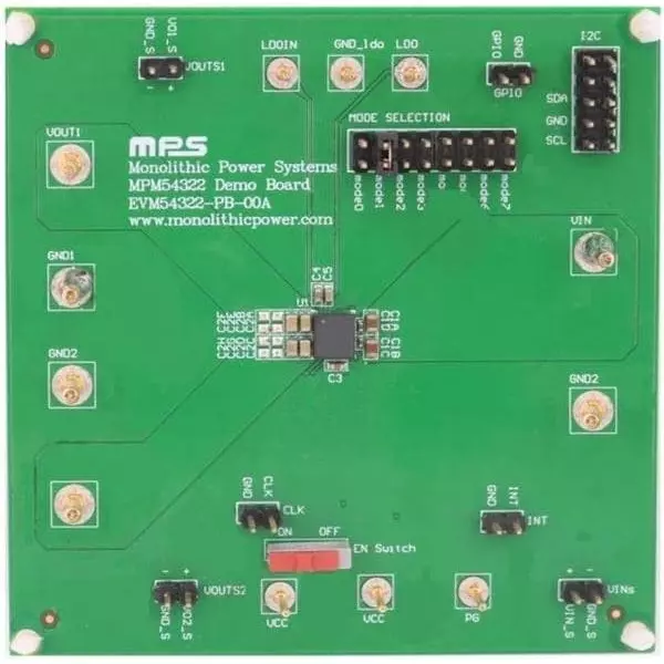 MPS Voltage Regulator 3 to 16 V Input Voltage, EVM54322-PB-00A