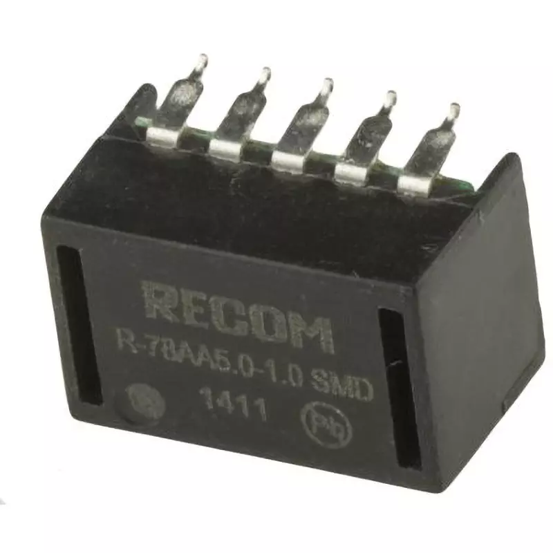 RECOM Switching Regulator 1000 mA Output Current 5(DC) Output Voltage 0.4(Max.) Power Consumption, R-78AA5.0-1.0SMD