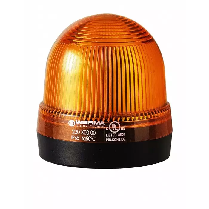 Werma Beacon 220 Series Yellow Continuous lighting 12-230 V Base Mount Filament Bulb, 220.300.00
