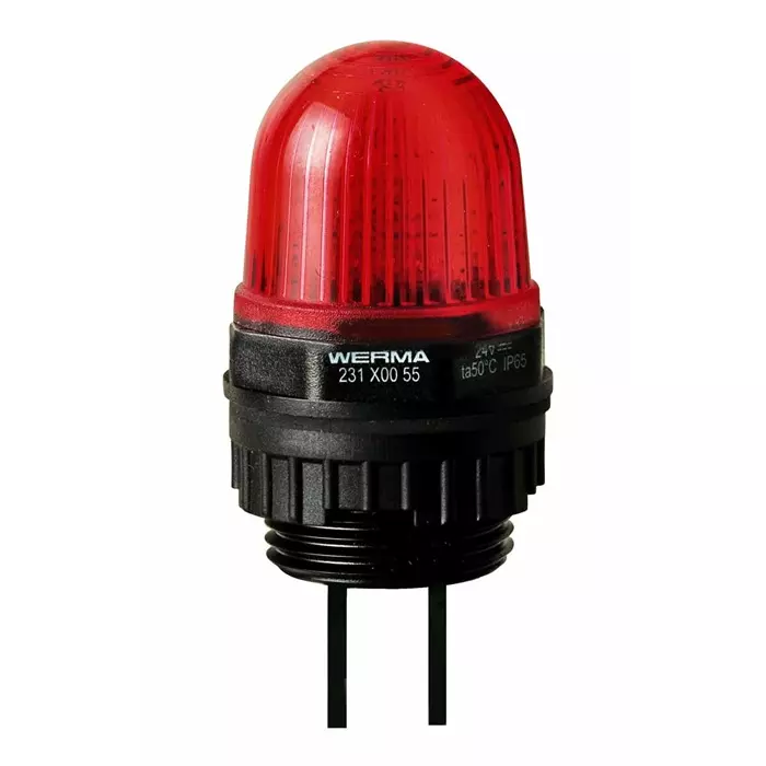 Werma Beacon 231 Series Red Continuous lighting 115 V Built-in Mounting LED Bulb, 231.100.67