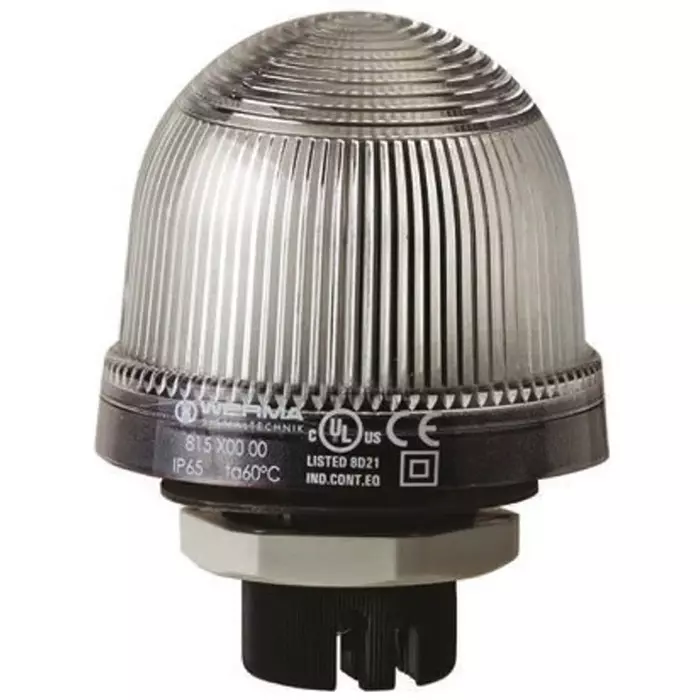 Werma Beacon EM 815 Series Clear Steady 12-240 V AC/DC Panel Mount Incandescent Bulb, 815.400.00