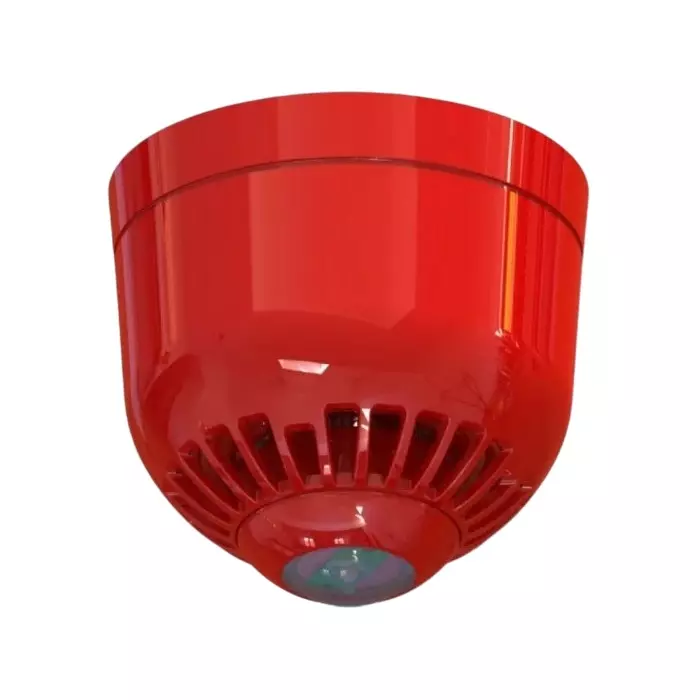Klaxon Sonos Pulse Series Red Flashing Beacon, 17-60 V, Wall Mount, LED Bulb, ESD-5007