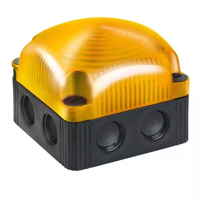 Werma Beacon 853 Series Yellow Flashing 12 V Base Mount/ Wall Mount LED Bulb, 853.310.54