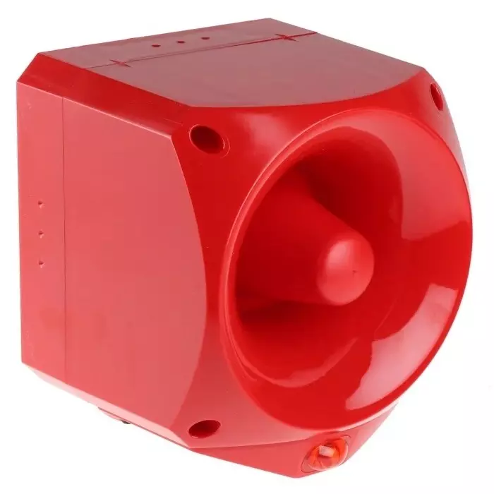 Klaxon Nexus Pulse Series Red Sounder Beacon, 17 - 60 V DC, IP66, Base Mount, 110dB at 1 Metre, END-6002