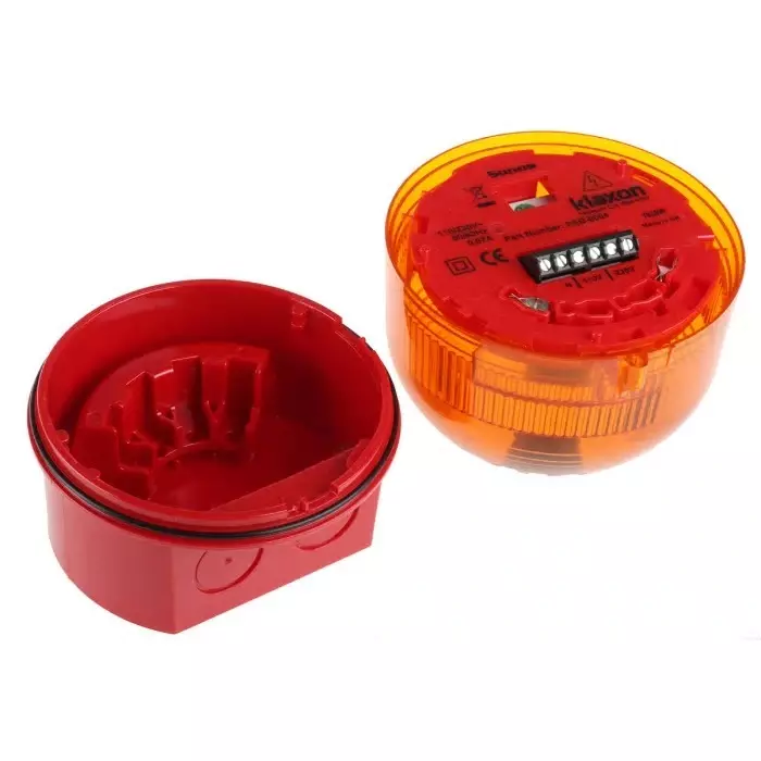 Klaxon Sonos Series Amber Flashing Beacon, 110 - 230 V AC, Surface Mount, Xenon Bulb, PSB-0004