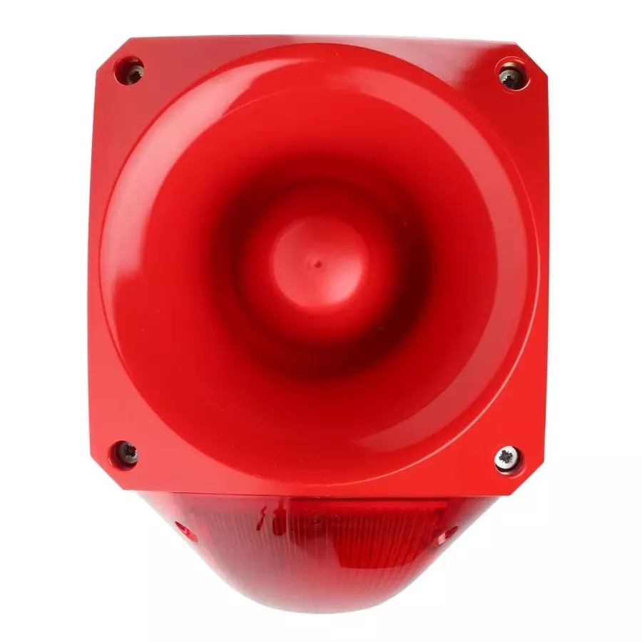Klaxon PNC Series Red Sounder Beacon, 10 - 60 V DC, IP66, Side Mount, 116dB at 1 Metre, PNC-0029