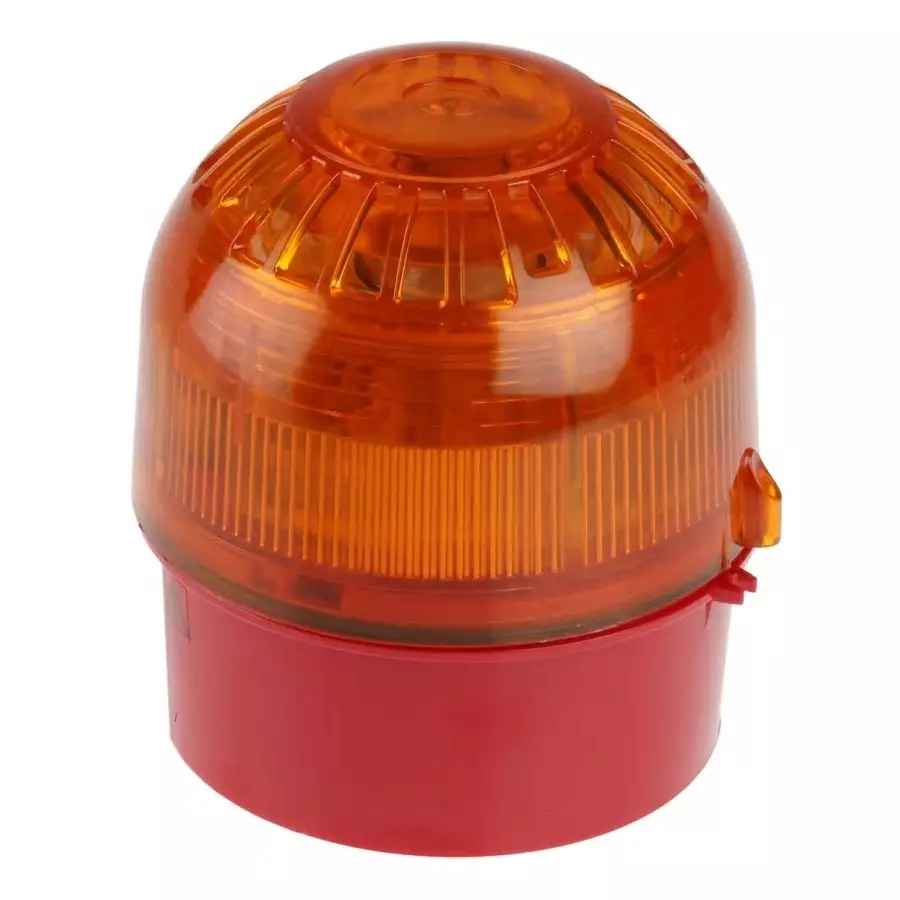 Klaxon PSS Series Amber Sounder Beacon, 110 - 230 V AC, IP65, Base Mount, 102dB at 1 Metre, PSS-0096