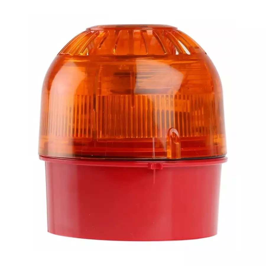 Klaxon PSS Series Amber Sounder Beacon, 110 - 230 V AC, IP65, Base Mount, 102dB at 1 Metre, PSS-0096