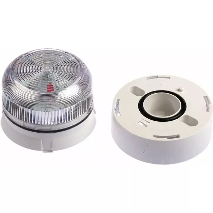 Klaxon Flashguard QBS Series Clear Flashing Beacon, 12 V DC, 24 V DC, Surface Mount, Xenon Bulb, QBS-0055