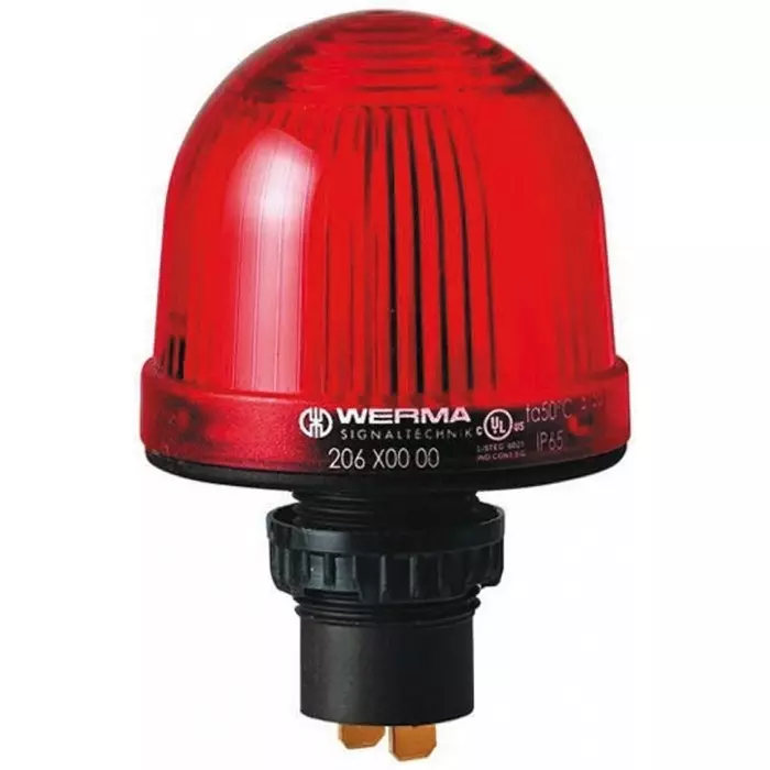 Werma Beacon EM 208 Series Red Flashing 230 V AC Built-in Mount Xenon Bulb IP65, 208.100.68