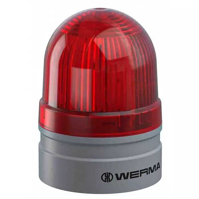 Werma Beacon EvoSIGNAL Mini Series Red Blinking Steady 115-230 V AC Base Mount LED Bulb IP66, 260.110.60