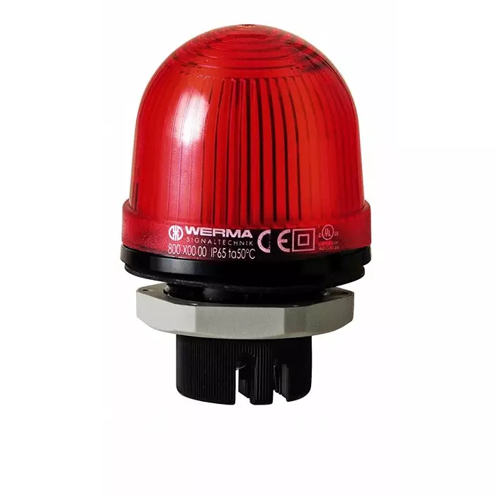 Werma Beacon 802 Series Red Flashing 115 V Built-in Mounting Xenon Bulb, 802.100.67