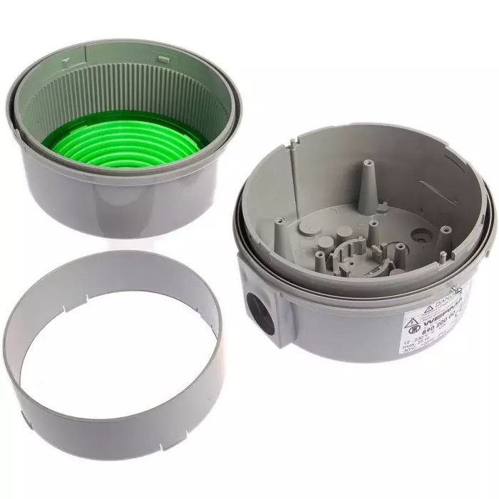 Werma Beacon BWM 890 Series Green Steady 12-230 V AC/DC Base Mount Incandescent Bulb IP65, 890.200.00