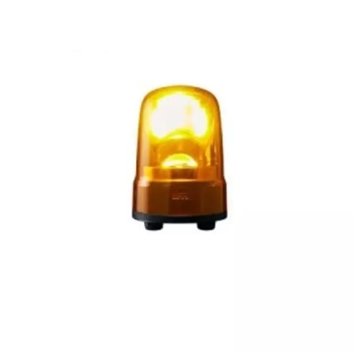 Patlite SK Series Amber Rotating Beacon 12-24 VDC Base Mount LED Bulb IP23, SKS-M1J-Y