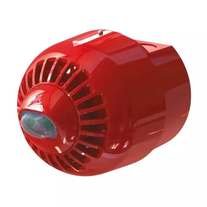 Klaxon Sonos Pulse Series Red Sounder Beacon, 17 - 60 V DC, Wall Mount, 97dB at 1 Metre, ESF-5003