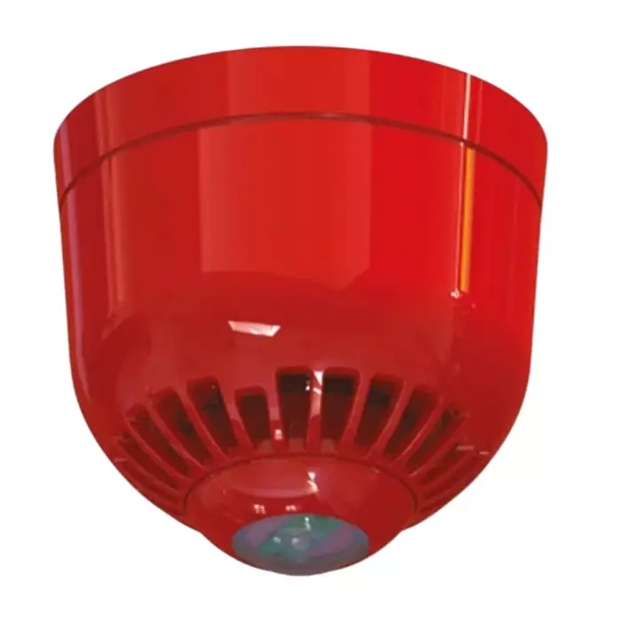Klaxon Sonos Pulse Series Red Sounder Beacon, 17 - 60 V DC, Wall Mount, 97dB at 1 Metre, ESF-5008