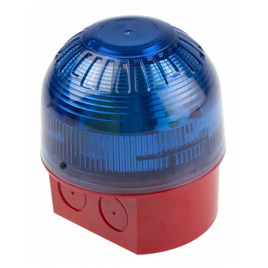 Klaxon PSB Series Blue Flashing Beacon, 10 - 60 V DC, Base Mount, Xenon Bulb, IP65, PSB-0057