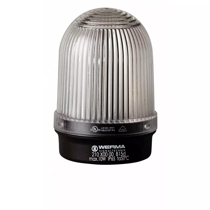 Werma Beacon 210 Series Clear Continuous lighting 12-230 V Base Mount BA 15d Bulb, 210.400.00