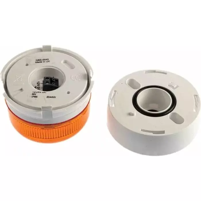 Klaxon Amber Beacon, 12 V DC, 24 V DC, Base Mount, Xenon Bulb, IP65, QBS-0042