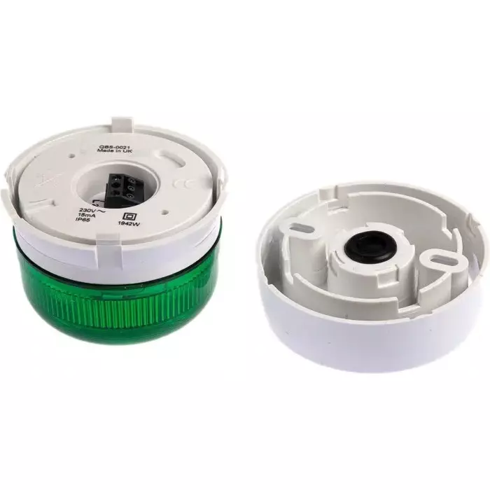 Klaxon Flashguard QBS Series Green Flashing Beacon, 230 V AC, Surface Mount, Xenon Bulb, QBS-0021