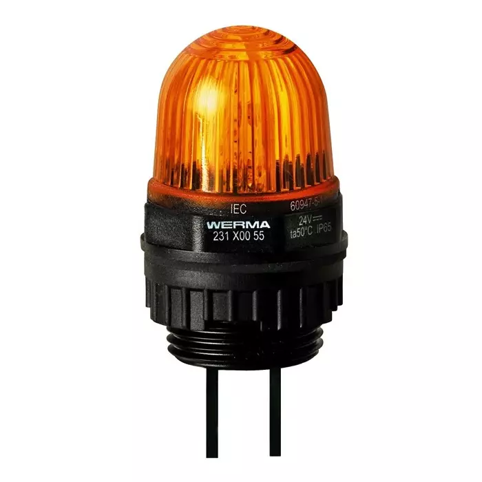 Werma Beacon 231 Series Yellow Continuous lighting 230 V Built-in Mounting LED Bulb, 231.300.68