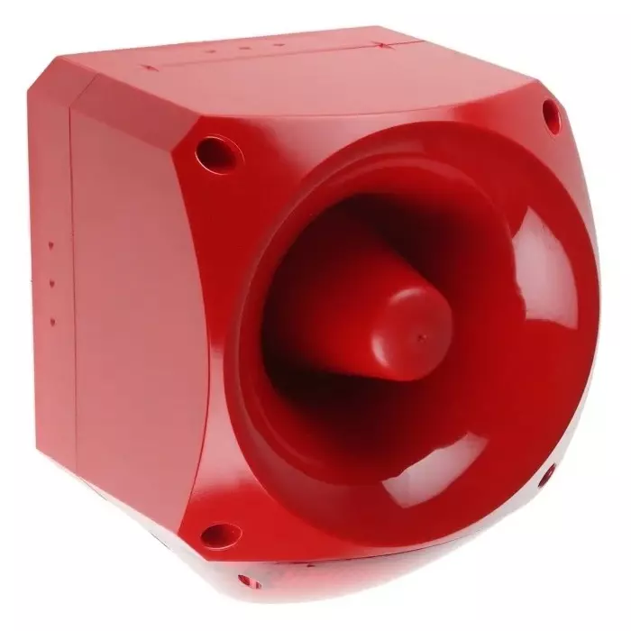 Klaxon PNC Series Red Sounder Beacon, 10 - 60 V DC, IP66, Side Mount, 120dB at 1 Metre, PNC-0035