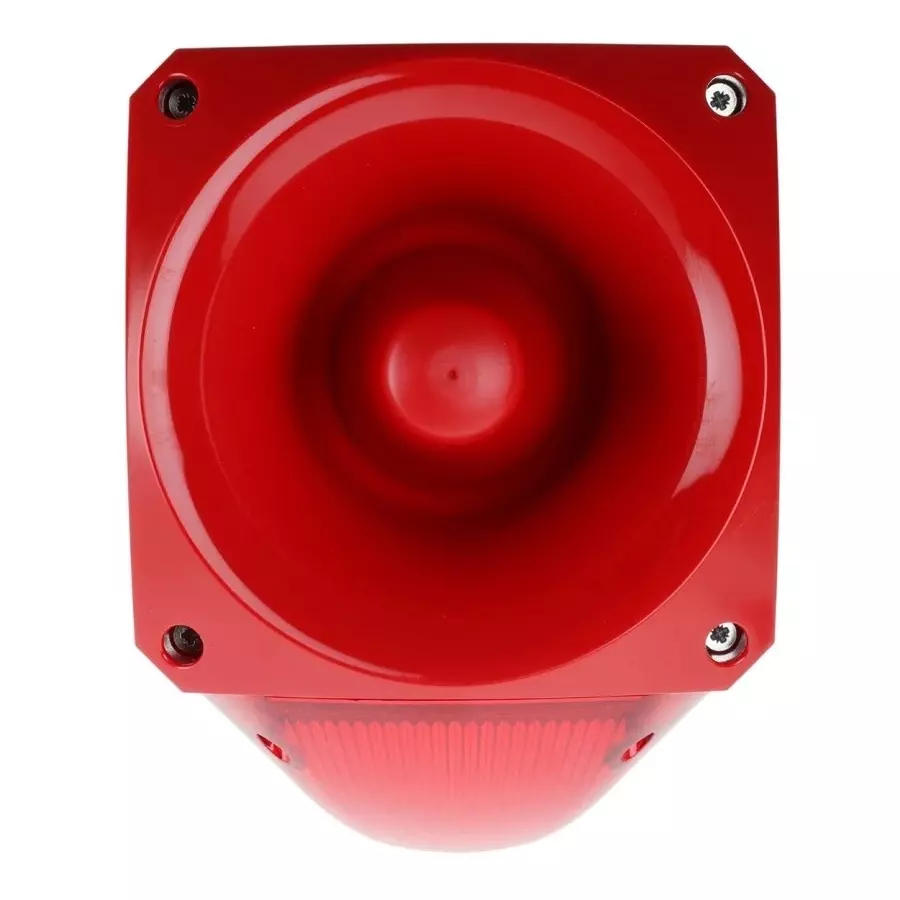 Klaxon PNC Series Red Sounder Beacon, 10 - 60 V DC, IP66, Side Mount, 120dB at 1 Metre, PNC-0035