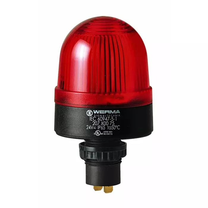 Werma Beacon 207 Series Red Continuous lighting 115 V Built-in Mounting LED Bulb, 207.100.67