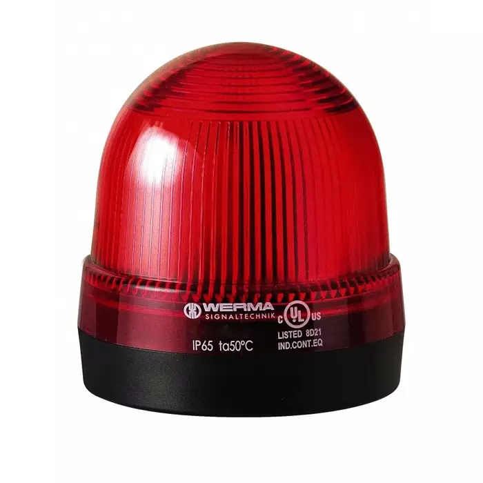 Werma Beacon 221 Series Red Continuous lighting 24 V Base Mount LED Bulb IP65, 221.100.75
