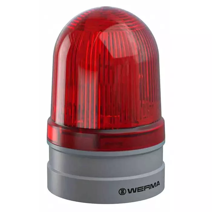 Werma Beacon EvoSIGNAL Midi Series Red EVS Flashing 115-230 V AC Base Mount LED Bulb IP66, 261.120.60
