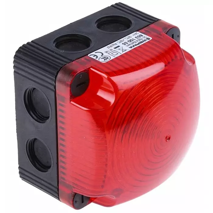 Werma Beacon BWM 853 Series Red Steady 24 V DC Surface Mount Wall LED Bulb IP66 IP67, 853.100.55