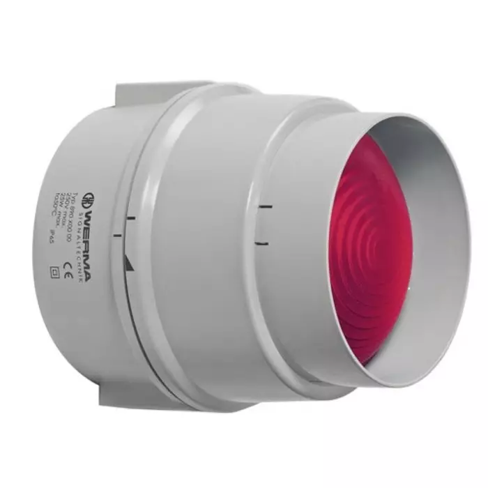 Werma Beacon BWM 890 Series Red Steady 12-230 V AC/DC Base Mount Incandescent Bulb IP65, 890.100.00